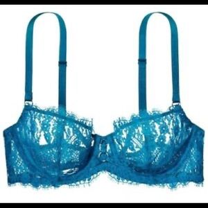 victoria’s secret teal rhinestone bra 34B